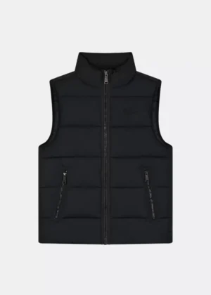 Malelions matt crinkle padded vest black