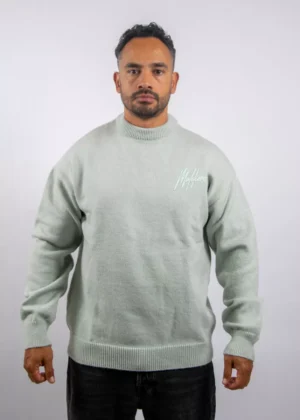 Malelions oversized knitted signature 691 ocean grey