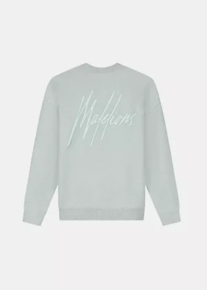 Malelions oversized knitted signature 691 ocean grey