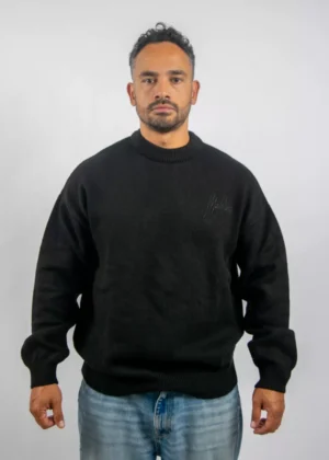 Malelions oversized knitted signature 900 black