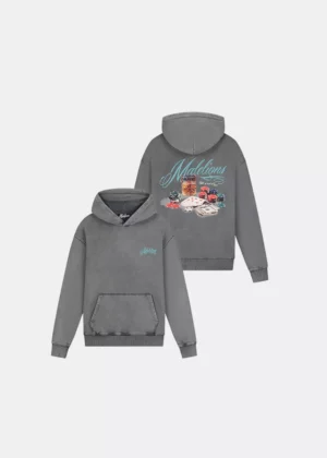 Malelions playing cards hoodie 848 acid wash