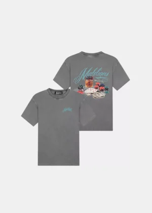 Malelions playing cards t-shirt 848 acid wash