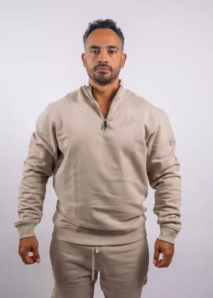 Malelions turtle half zip sweater 099 sand