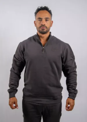 Malelions turtle half zip sweater 696 mulch brown