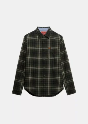 Superdry m4011047a h7j frontier check olive green