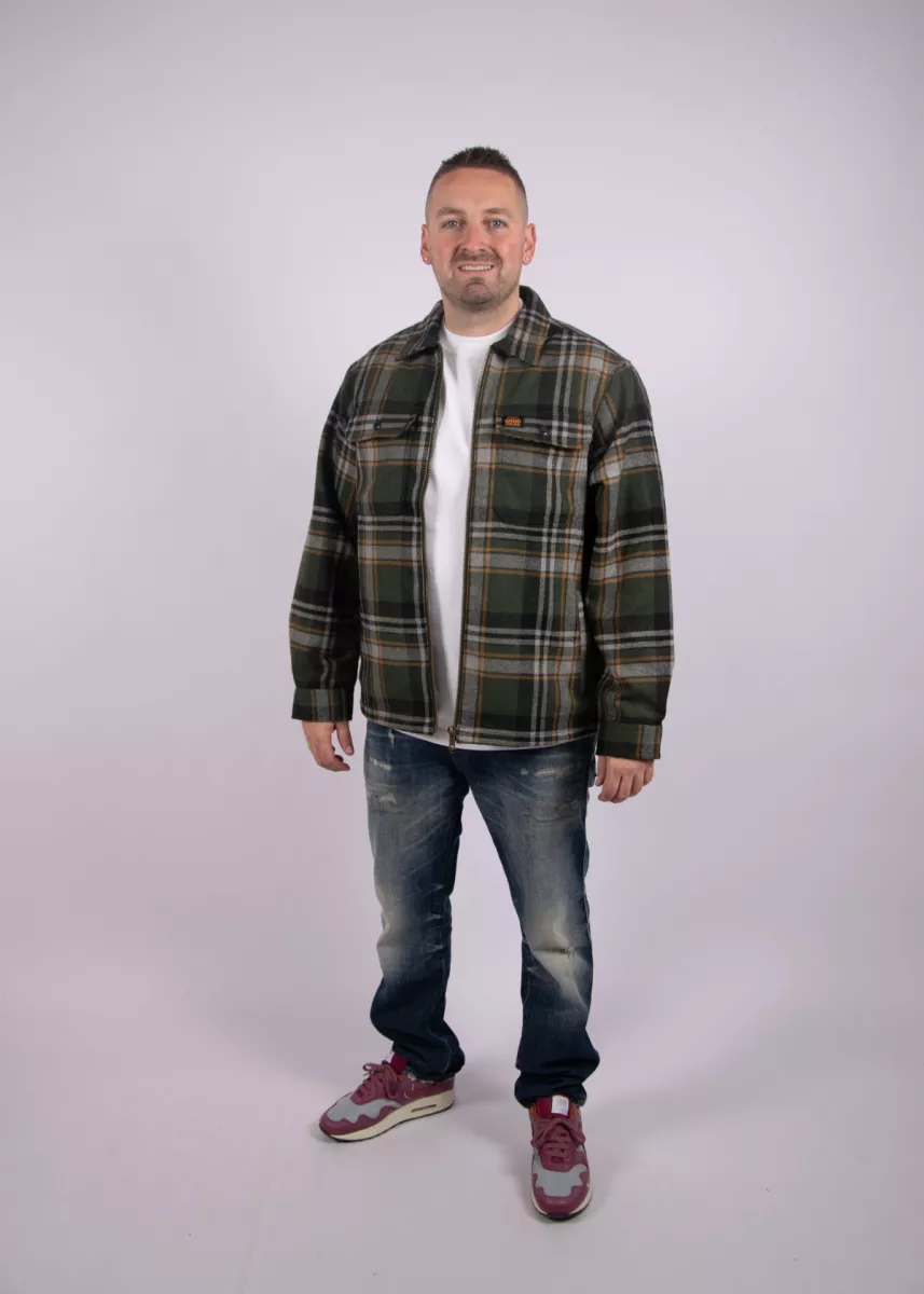 Superdry m4011063a b6c buckshot check olive