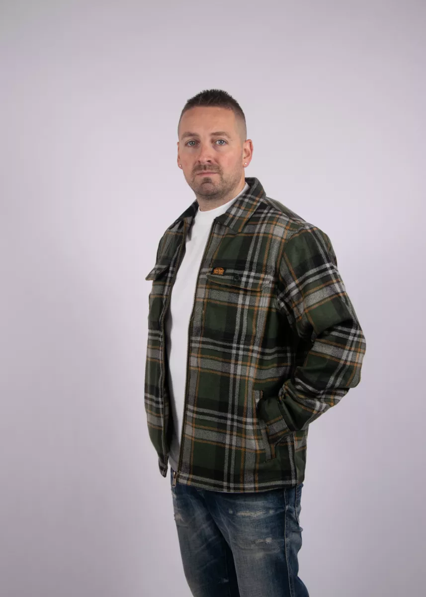 Superdry m4011063a b6c buckshot check olive