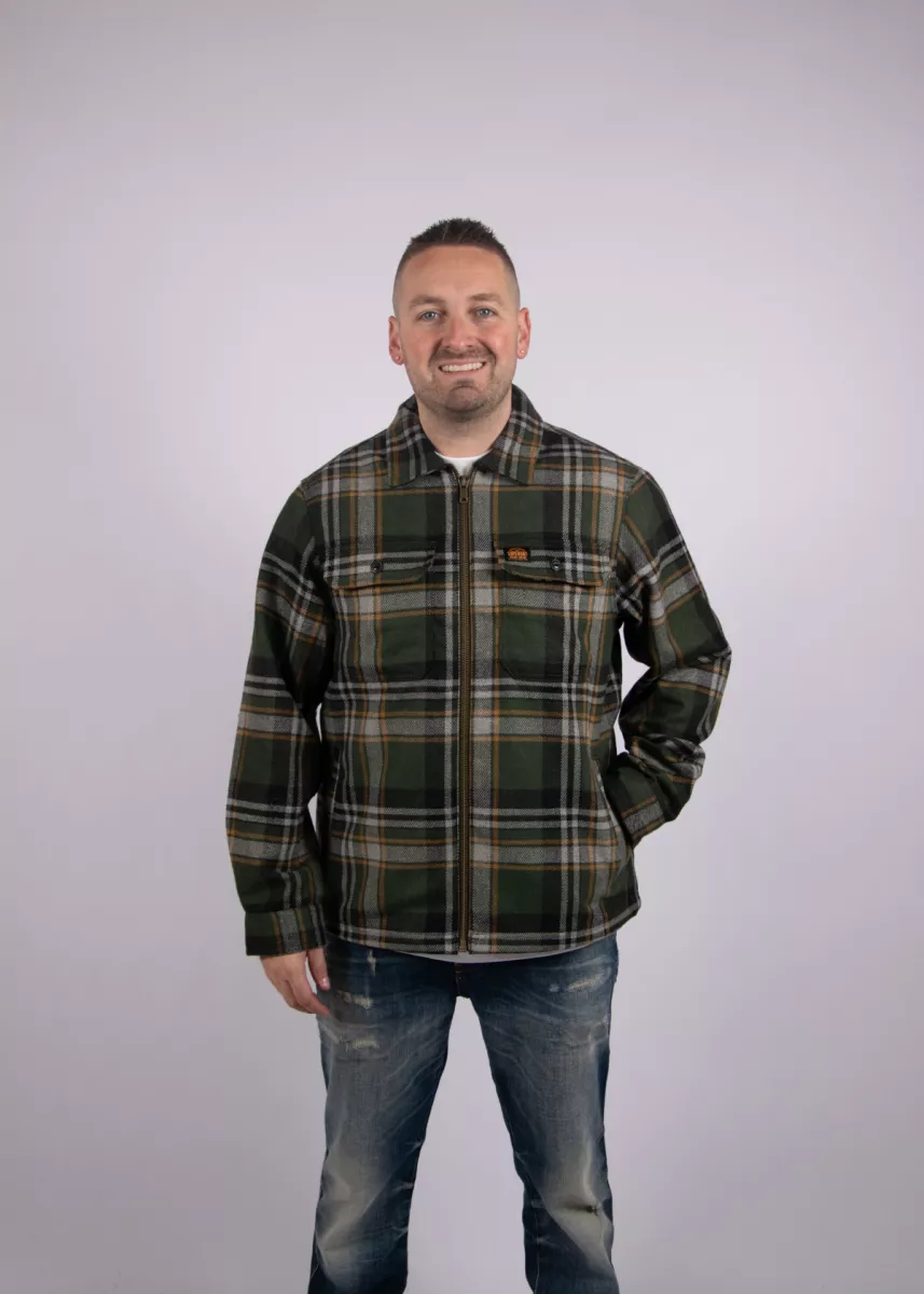 Superdry m4011063a b6c buckshot check olive