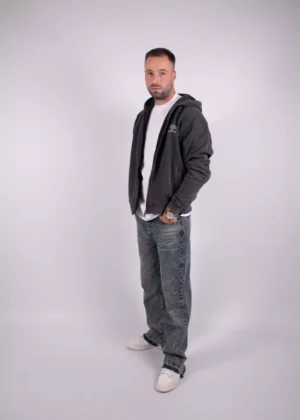 Jorcustom artist zipped hoodie acidgrey