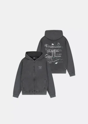 Jorcustom artist zipped hoodie acidgrey