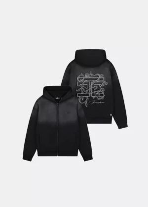 Jorcustom renaissance zipped hoodie black