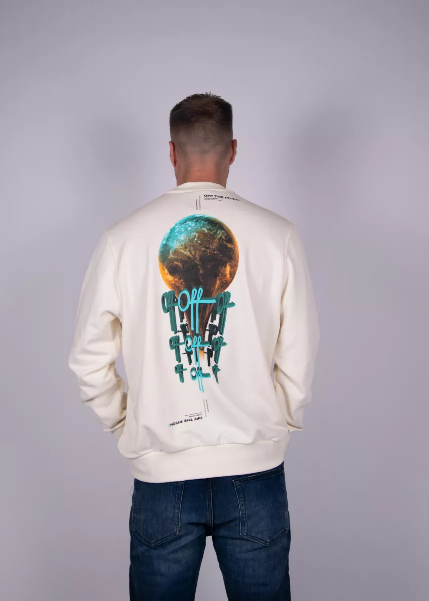 OFF THE PITCH world crewneck 102 off white