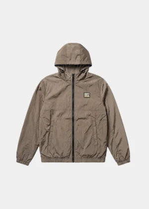 Croyez crinkle patch jacket washed brown