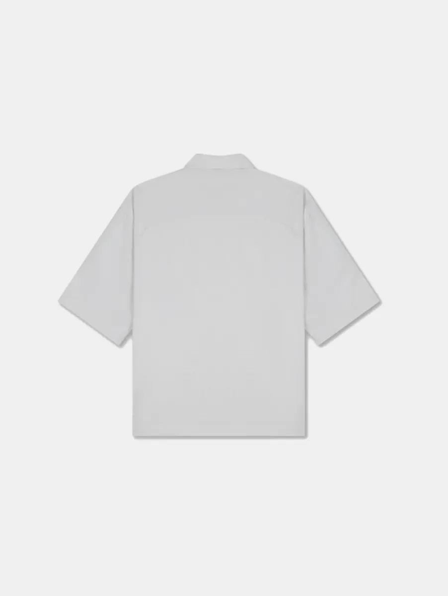 Croyez crinkle patch shirt light grey