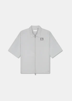 Croyez crinkle patch shirt light grey