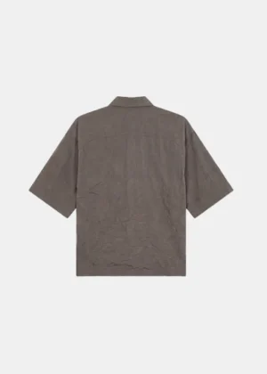 Croyez crinkle patch shirt washed brown
