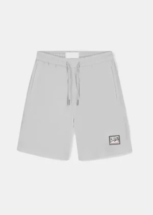 Croyez crinkle patch shorts light grey