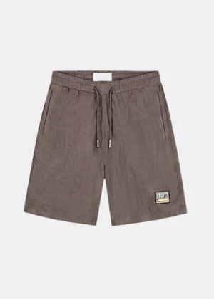 Croyez crinkle patch shorts washed brown