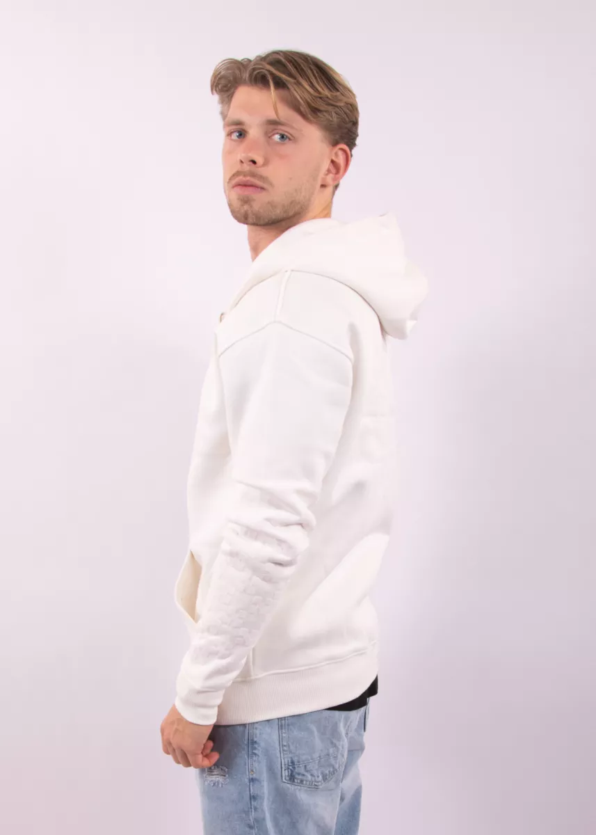 Croyez cross zip hoodie off-white