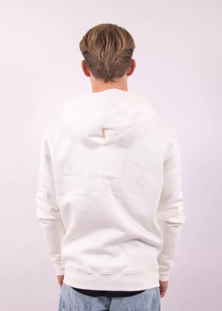 Croyez cross zip hoodie off-white