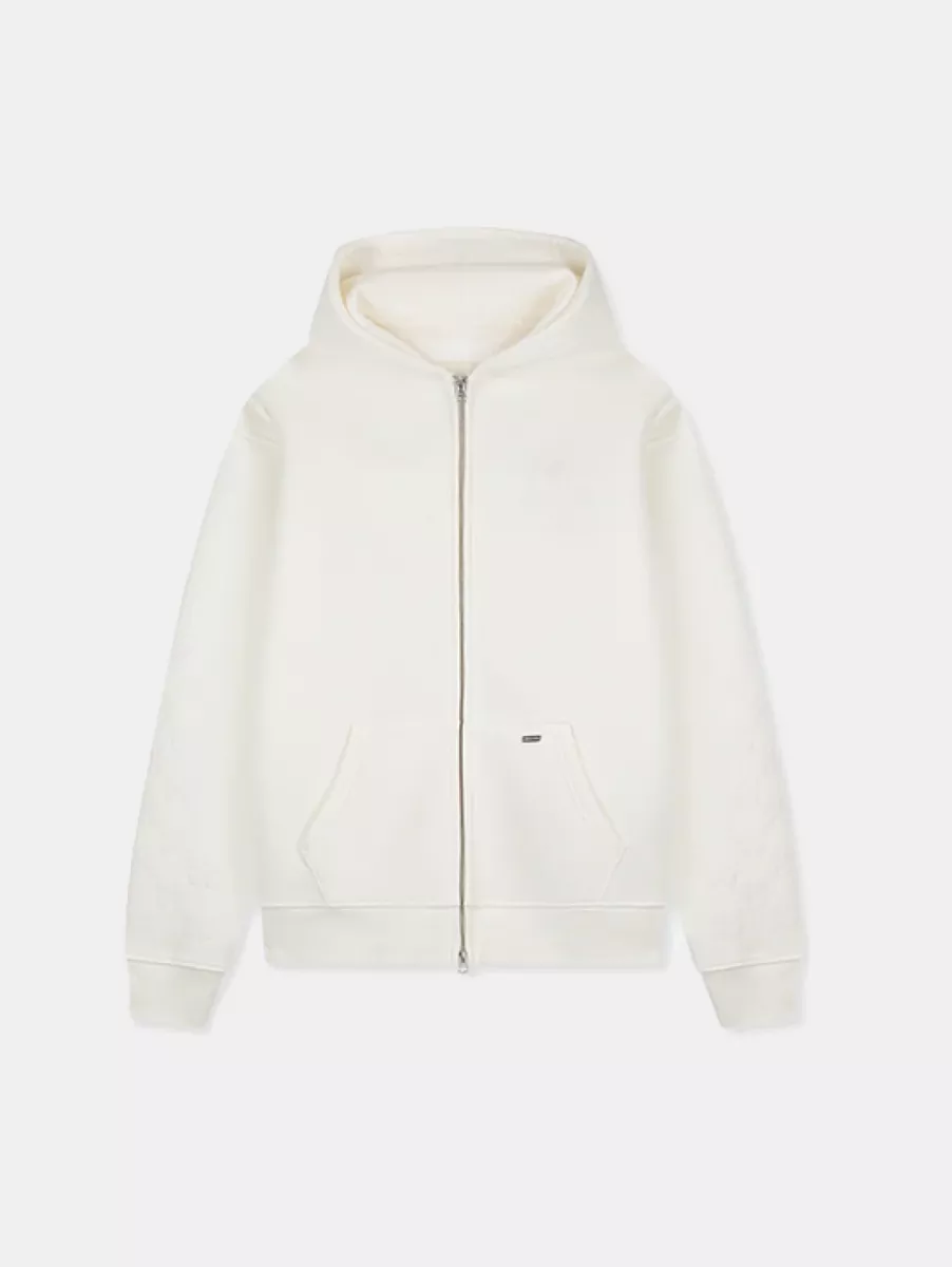 Croyez cross zip hoodie off-white