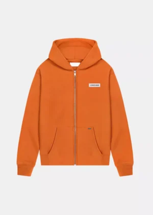 Croyez etiquette zip hoodie orange
