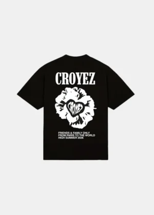 Croyez flower and heart t-shirt black