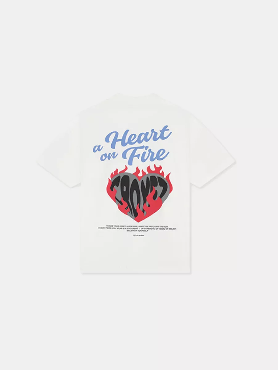 Croyez heart on fire t-shirt off-white