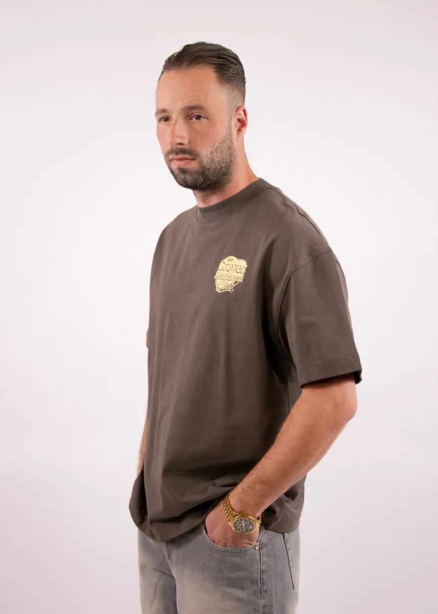 Croyez heartbreak club t-shirt washed brown