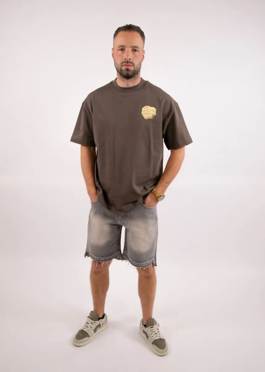 Croyez heartbreak club t-shirt washed brown