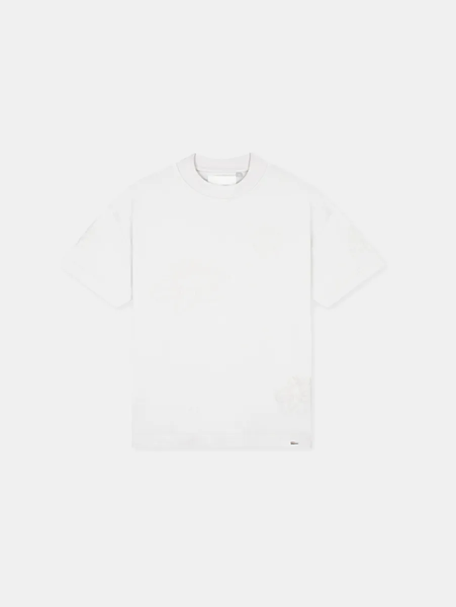 Croyez initial flowers t-shirt light grey