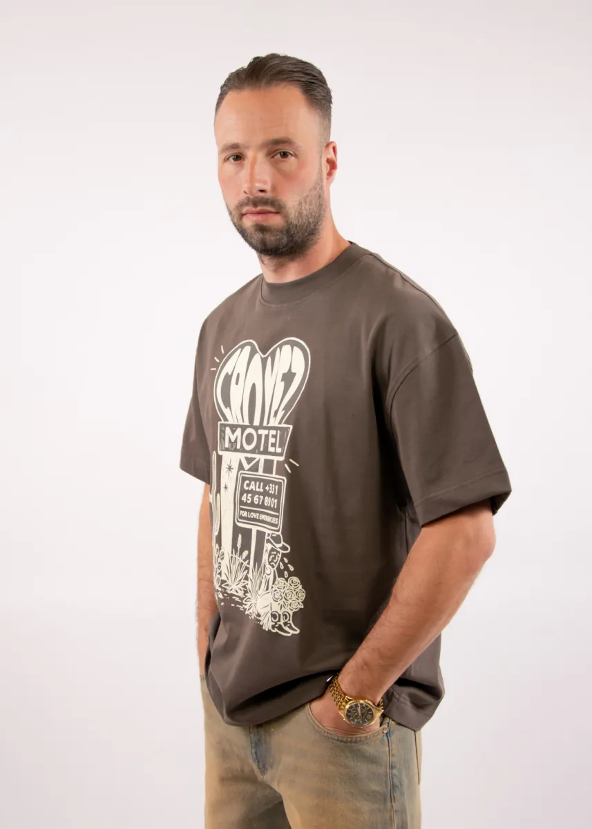 Croyez motel t-shirt washed brown