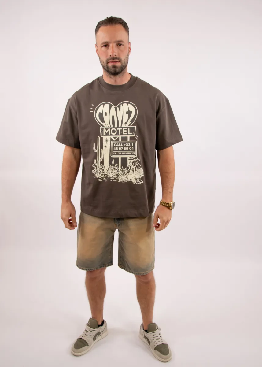 Croyez motel t-shirt washed brown