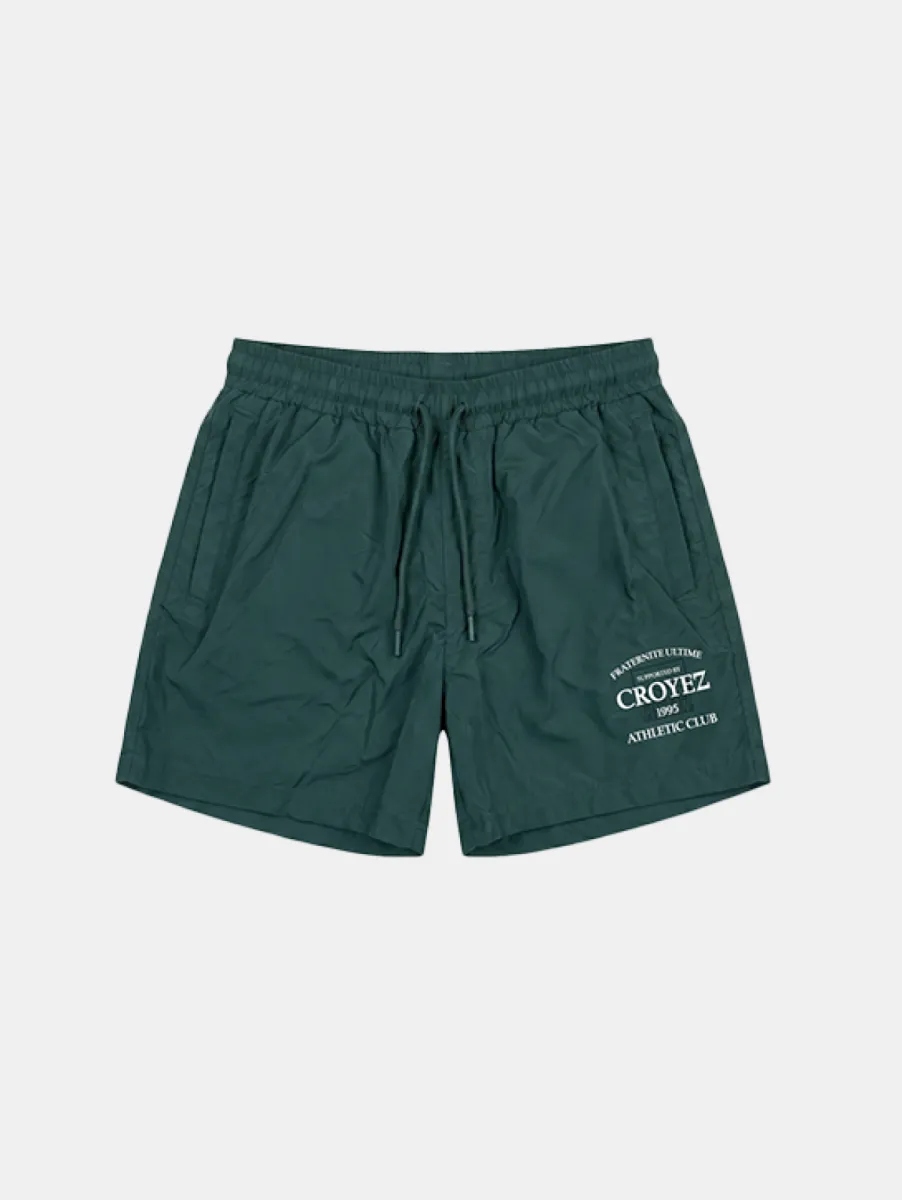 Croyez overlay fraternite swim shorts forest green