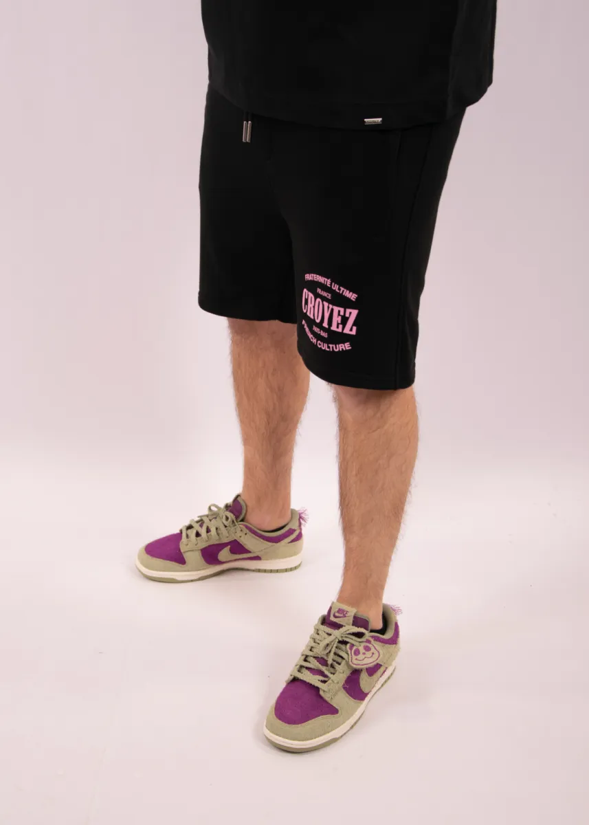 Croyez stamp shorts black