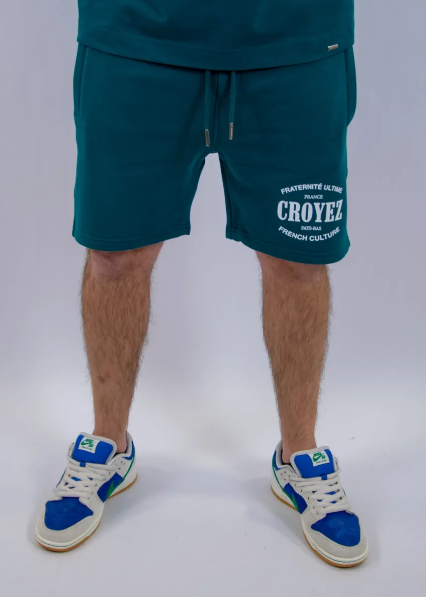 Croyez stamp shorts dark teal