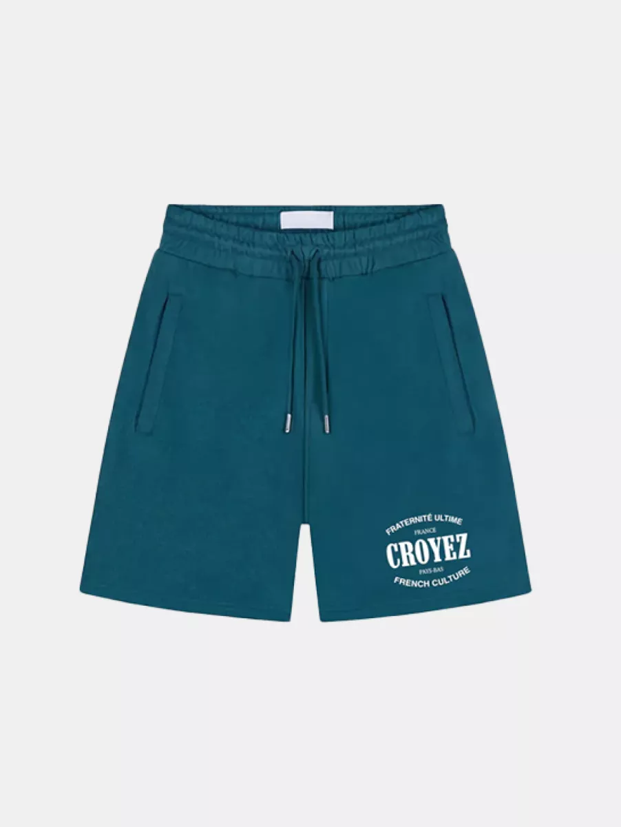 Croyez stamp shorts dark teal