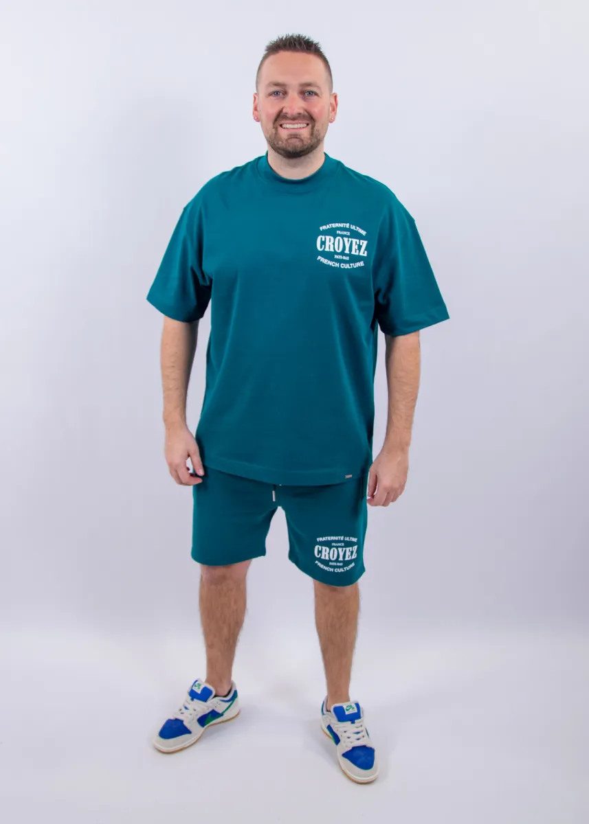 Croyez stamp t-shirt dark teal