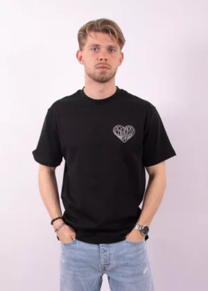 Croyez stitched heart t-shirt vintage black