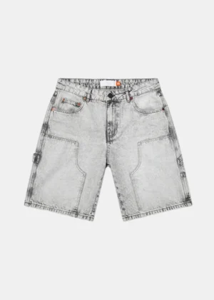 Croyez washed denim shorts light grey