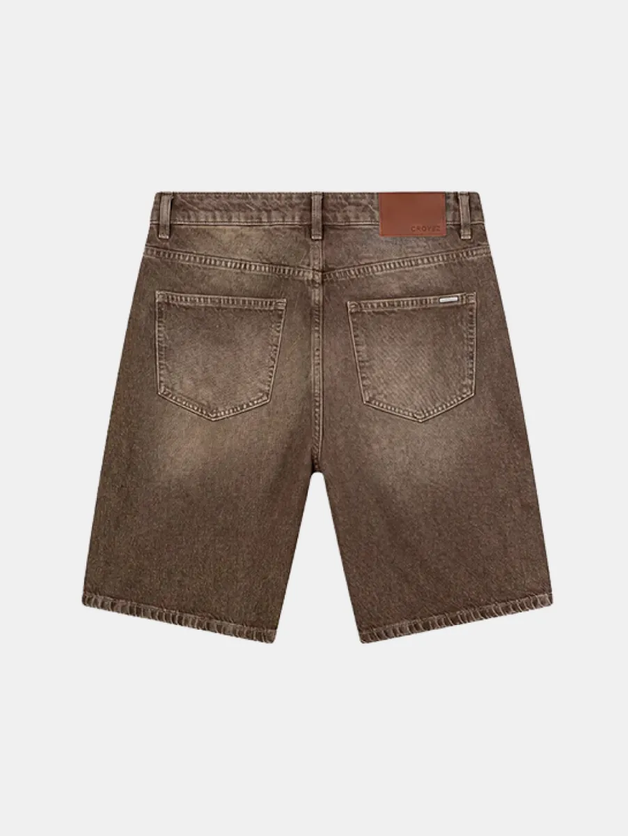 Croyez washed denim shorts washed brown