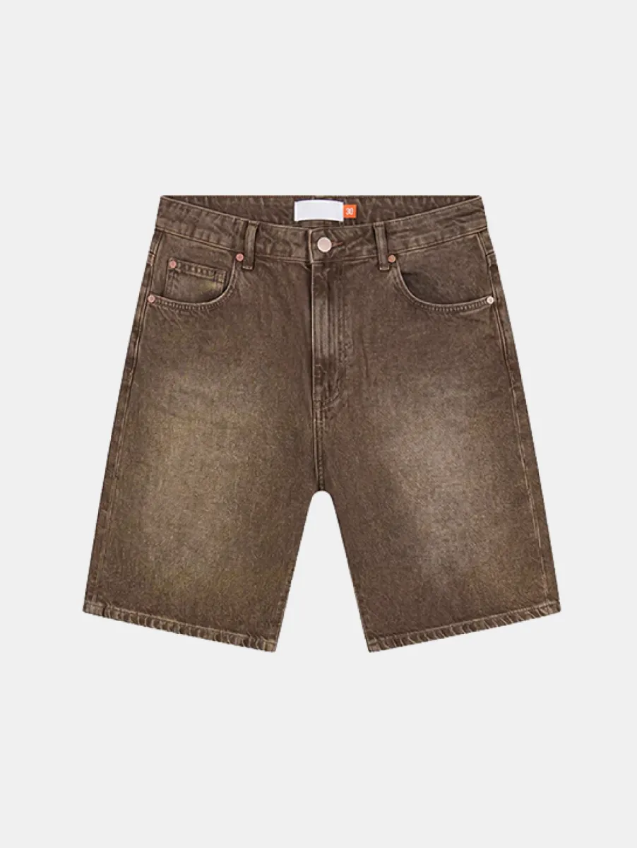Croyez washed denim shorts washed brown