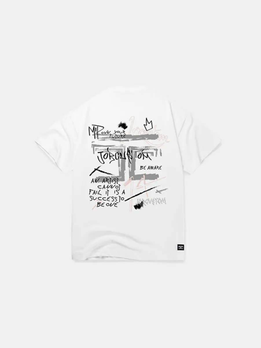 Jorcustom artist t-shirt white-acidgrey