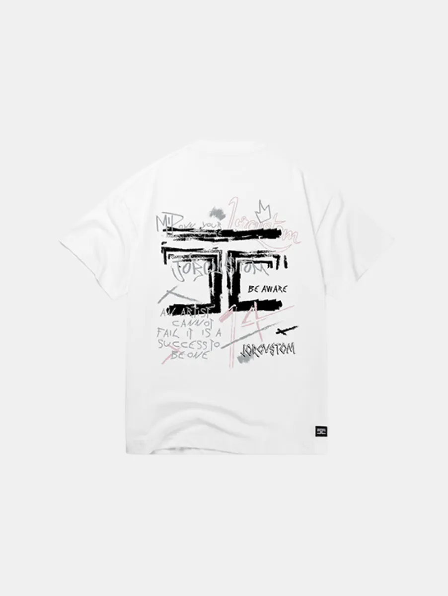 Jorcustom artist t-shirt white-ashpink