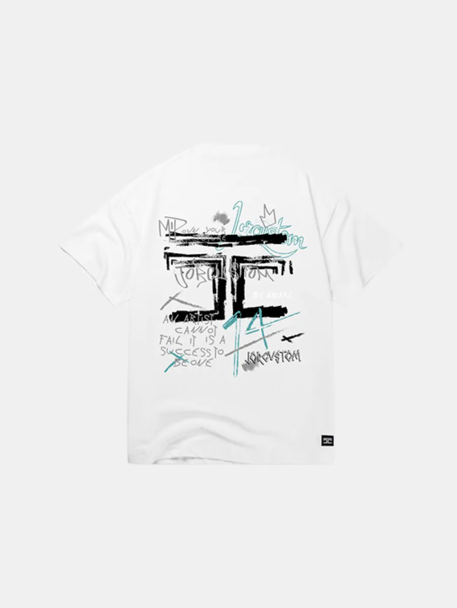 Jorcustom artist t-shirt white-black