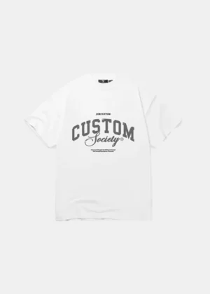 Jorcustom customsociety t-shirt white-acidgrey
