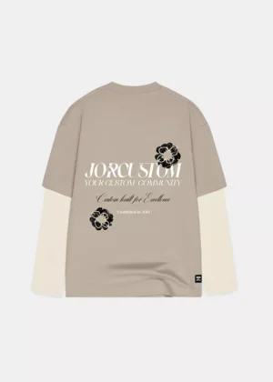 Jorcustom flowers double layered taupe-creme