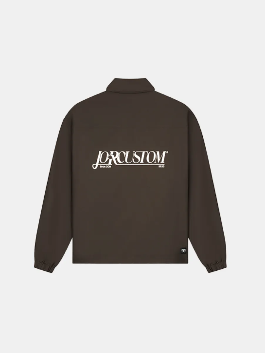 Jorcustom script coach jacket brown