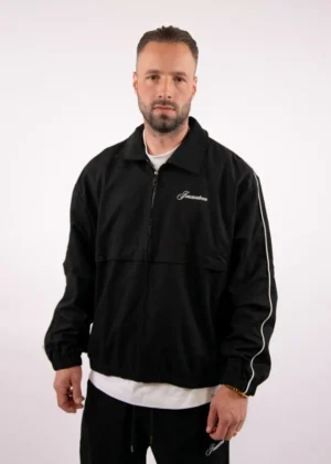 Jorcustom script tracksuit jacket black