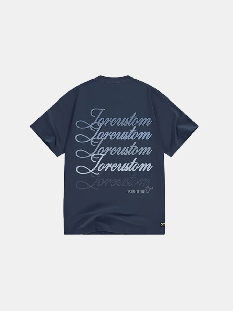 Jorcustom stitched loose fit t-shirt midnightblue